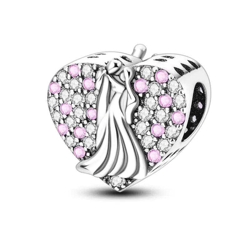 Charm "Heart" 925 Sterling Silver (One)