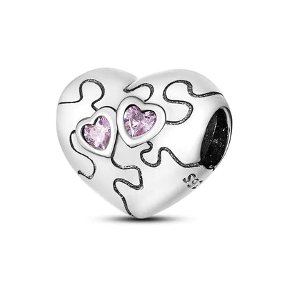 Charm "Heart" 925 Sterling Silver (One)