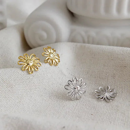 Sunflower Earrings - 925 Sterling Silver