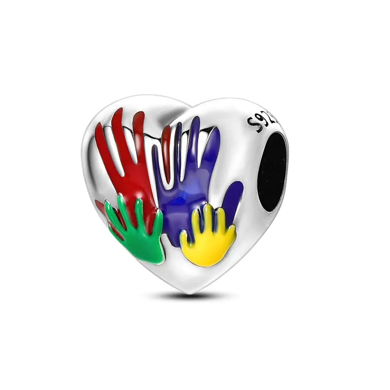 Charm "Heart" 925 Sterling Silver (One)